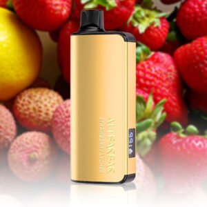 Order the ALIBARBAR INGOT 9000 Puffs Strawberry Lychee for long-lasting tropical fruit disposable vape hits. Smooth, sweet, and convenient.